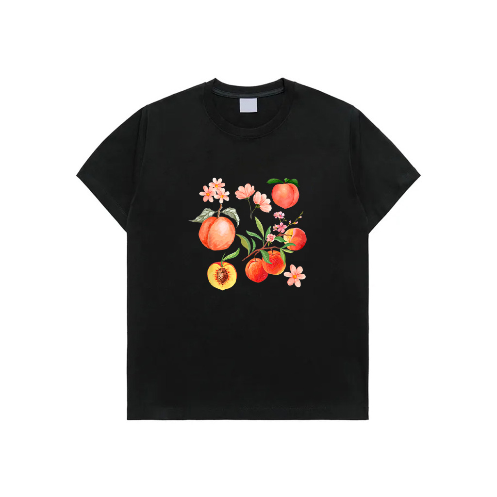 Vintage Peaches Flower Botanical Plant Summer Fruit Lover T-Shirt