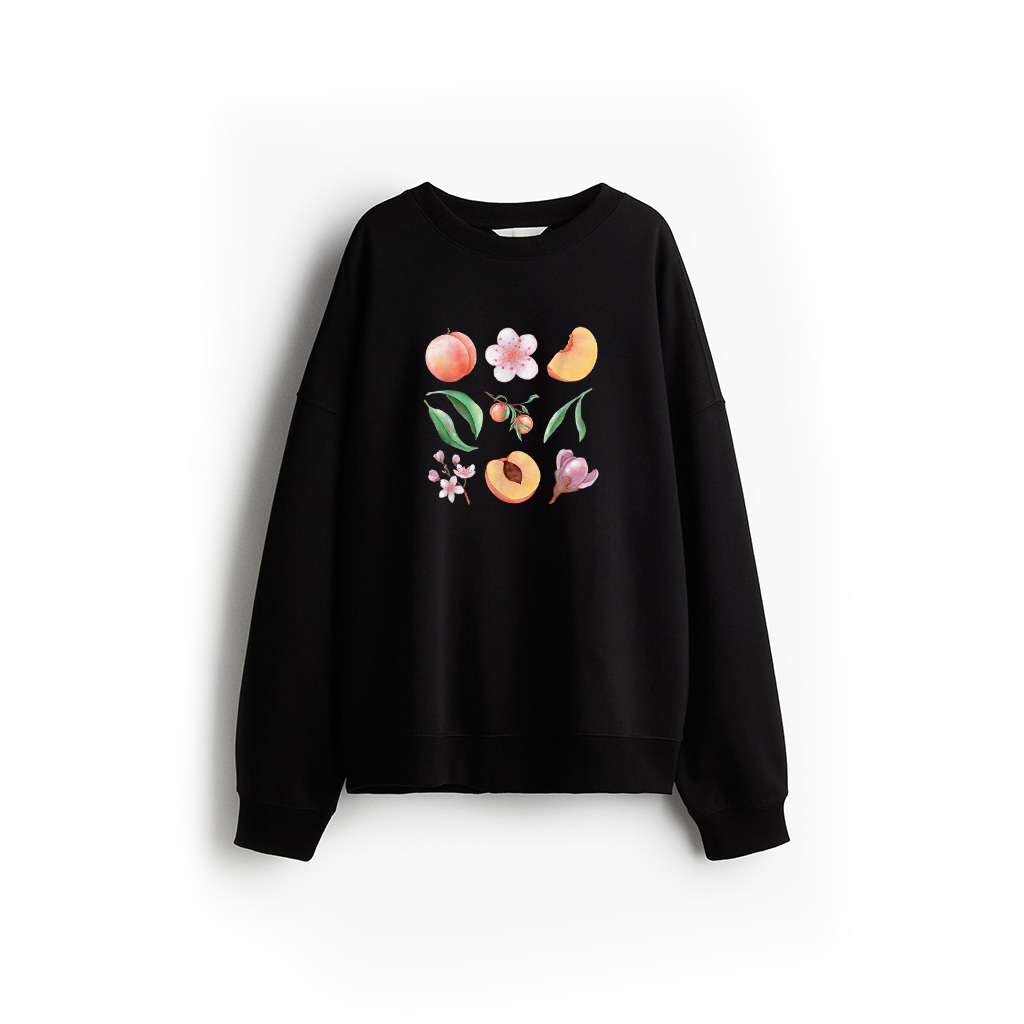 Vintage Peaches Graphic Cute Women Summer Fruit Sweatshirt