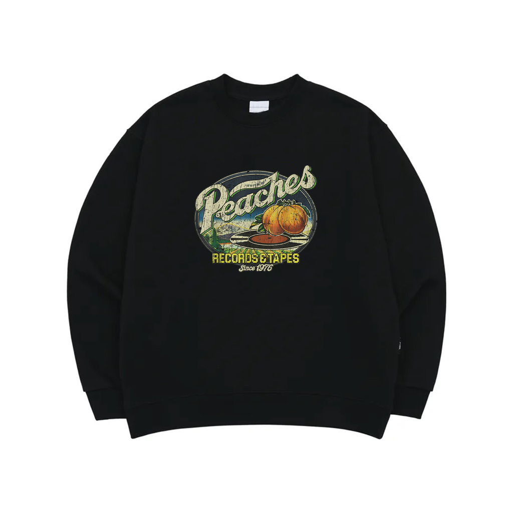 Vintage Peaches Records Tapes Retro Vinyl CD Sweatshirt