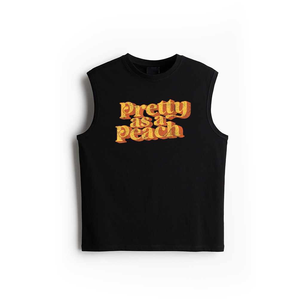 Vintage Pretty As A Peach Funny Cute Retro 70S Summer Womens Tank Top
