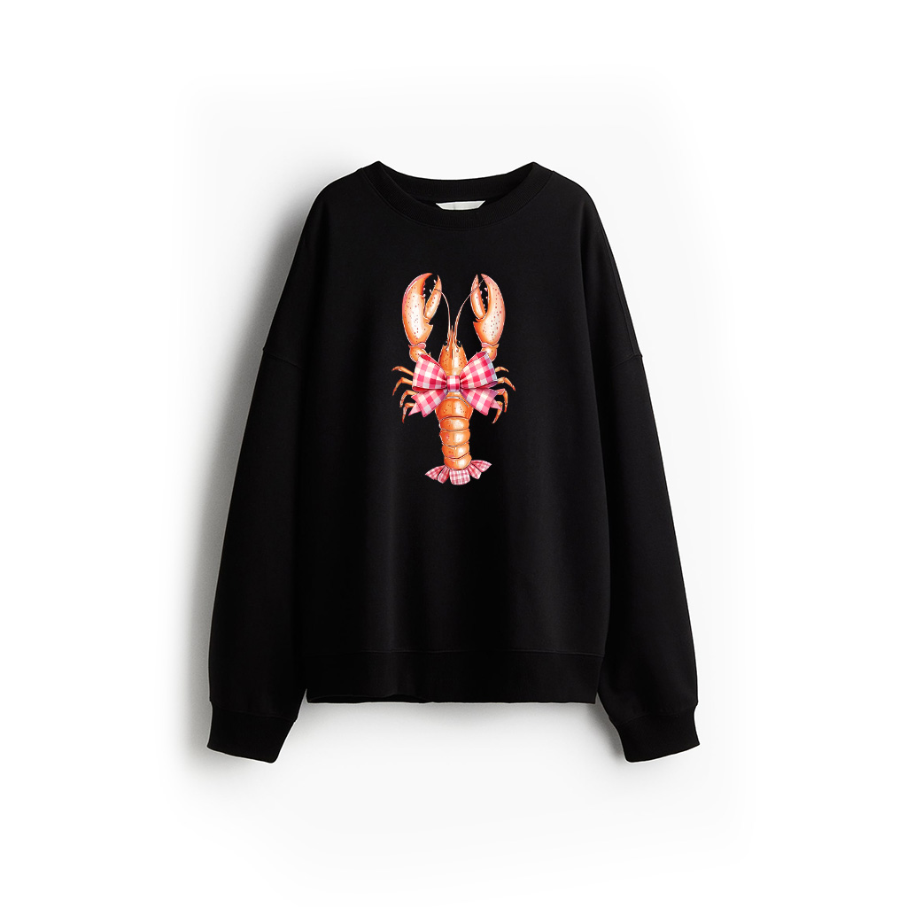 Vintage Red Lobster Coquette Bow Sweatshirt