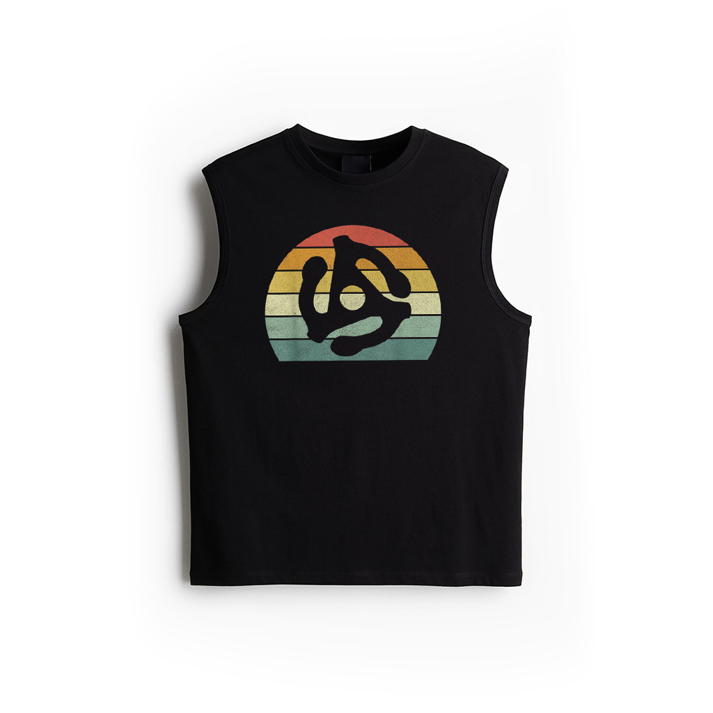 Vintage Retro DJ 45 RPM Adapter Turntable Record Vinyl Gift Tank Top
