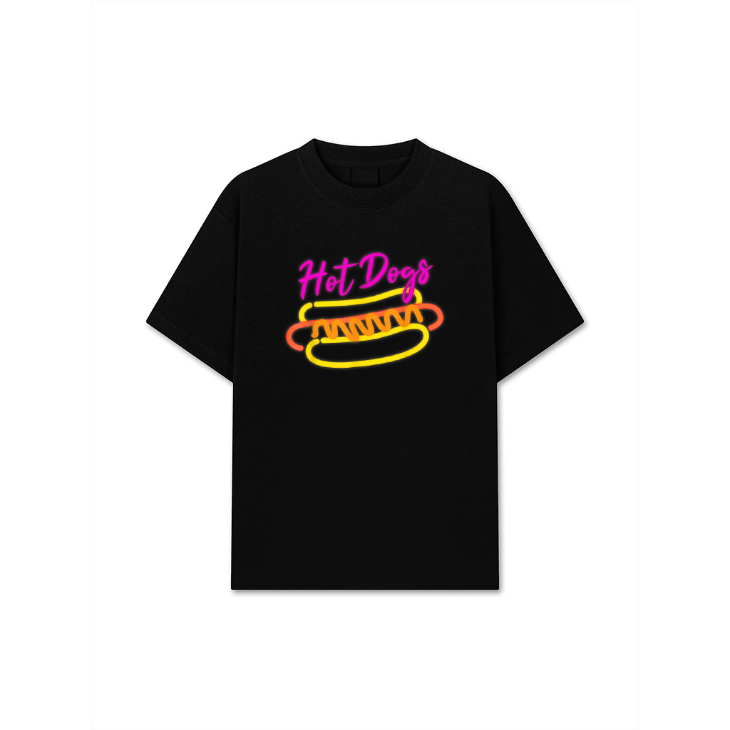 Vintage Retro Hot Dog Neon Lights Shirt Men Women Kids T-Shirt