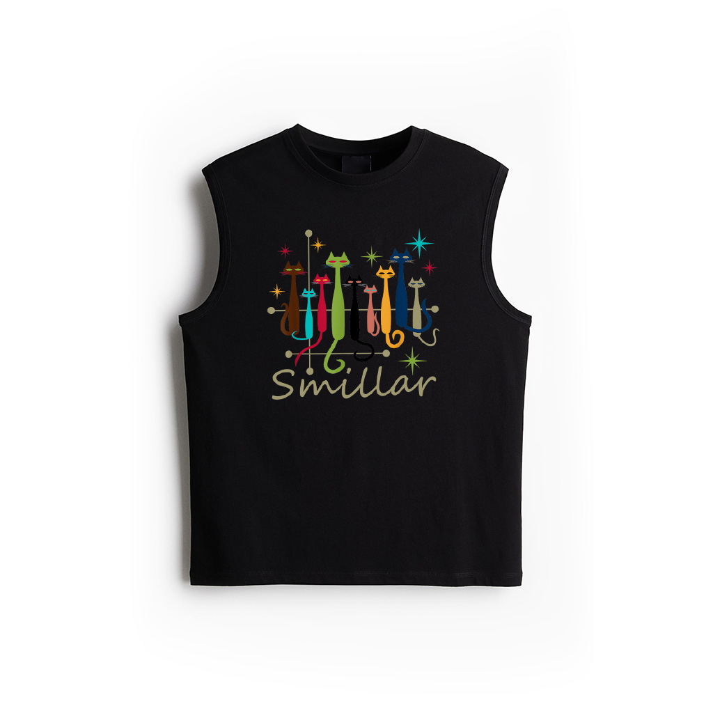 Vintage Retro Mid Century Modern Look Cats 50S 60S Style Tank Top