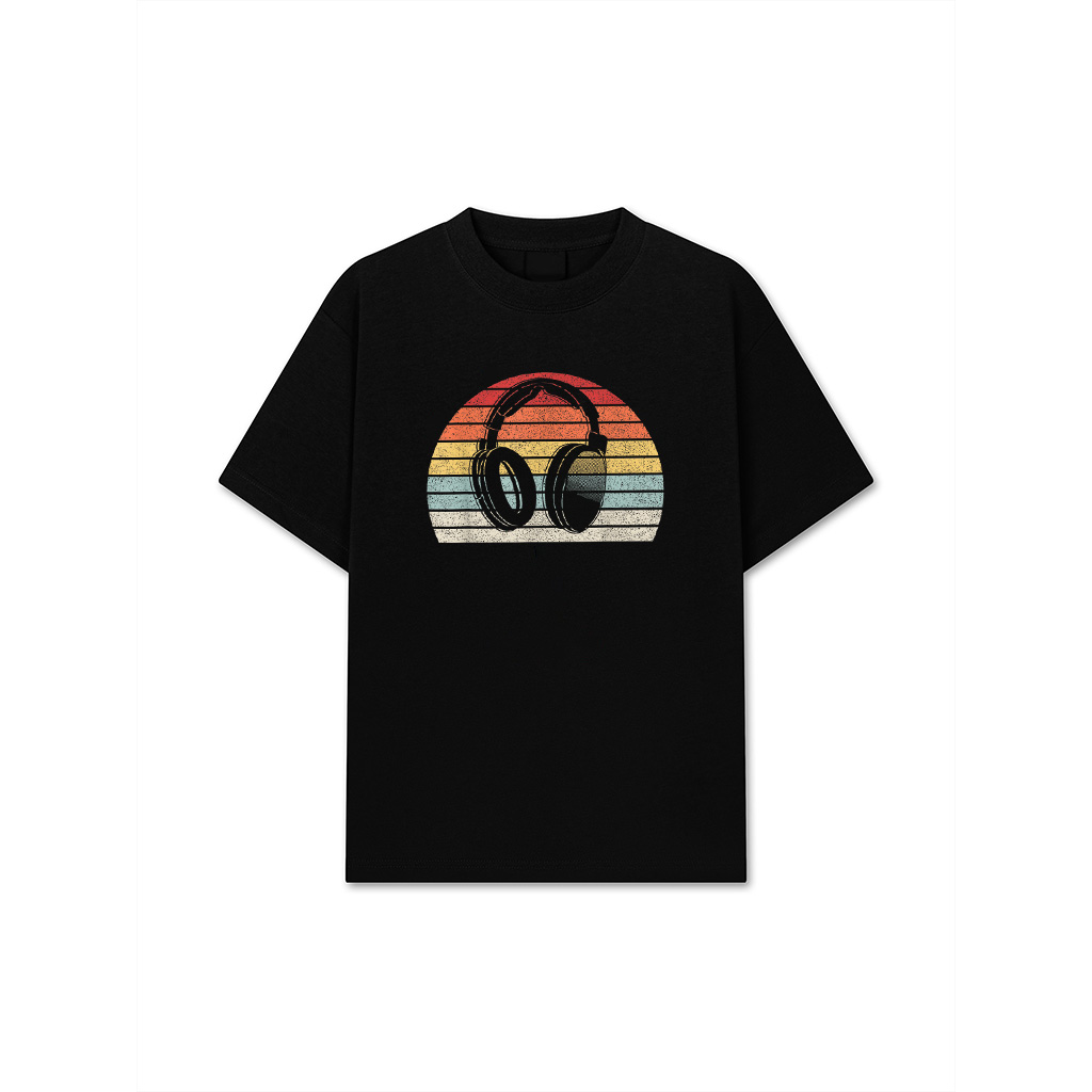 Vintage Retro Music Lover Producer DJ Gift Headphones T-Shirt