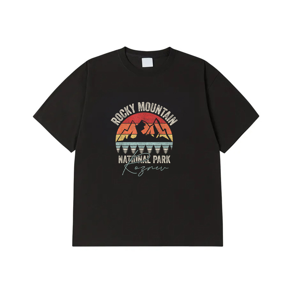 Vintage Retro Cycling Papa Mountain Biking Rider Silhouette T-Shirt Summer Collection