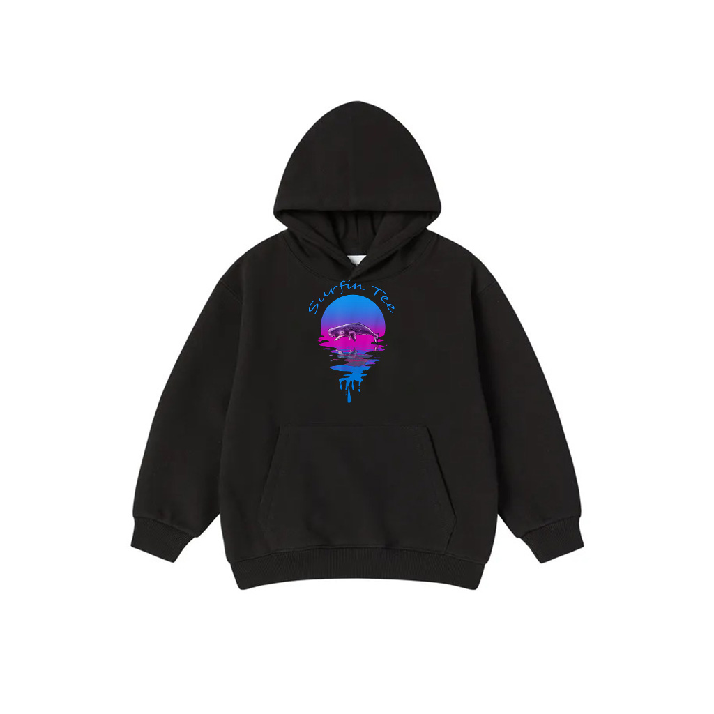 Vintage Retro Sunset Sperm Whale Hoodie