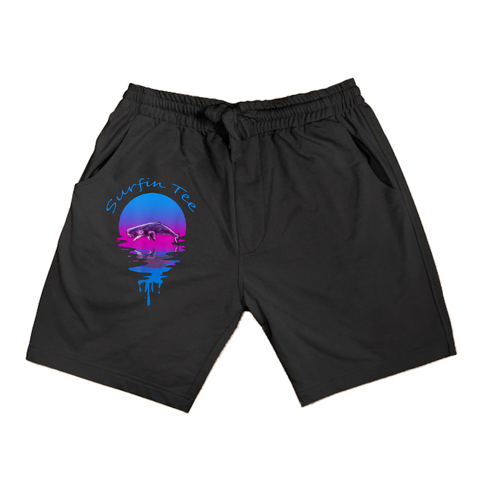 Vintage Retro Sunset Sperm Whale Shorts
