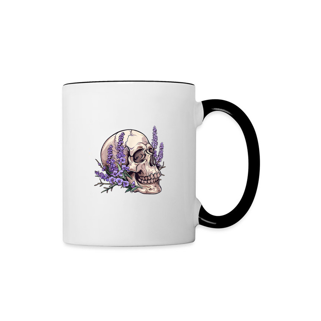 Vintage Skull Purple Lavender Flower Cottagecore Fairycore Mug