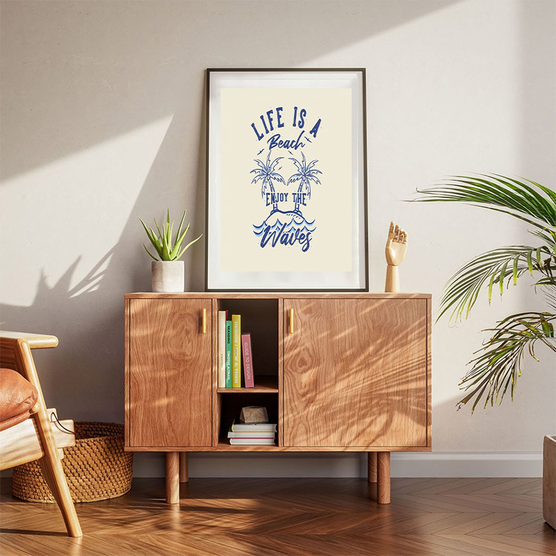 Vintage Slogan Typography Life Is A Beach Enjoy The Waves Poster