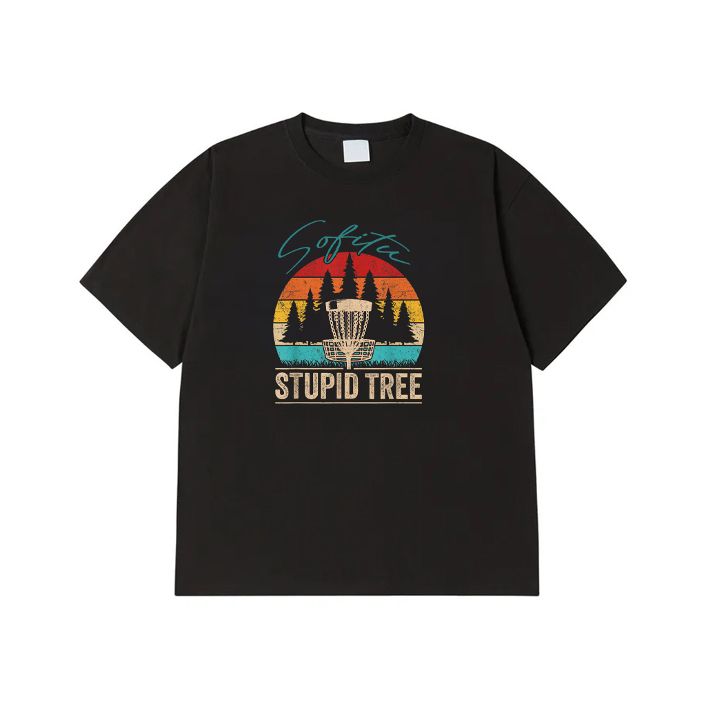 Vintage Stupid Tree Funny Disc Golf Player Quote T-Shirt
