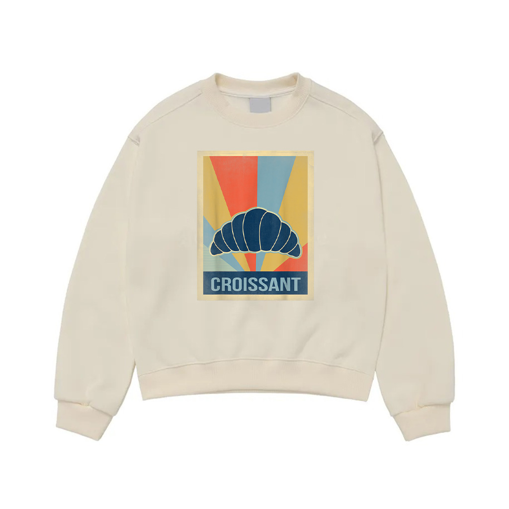 Vintage Style Croissant Sweatshirt