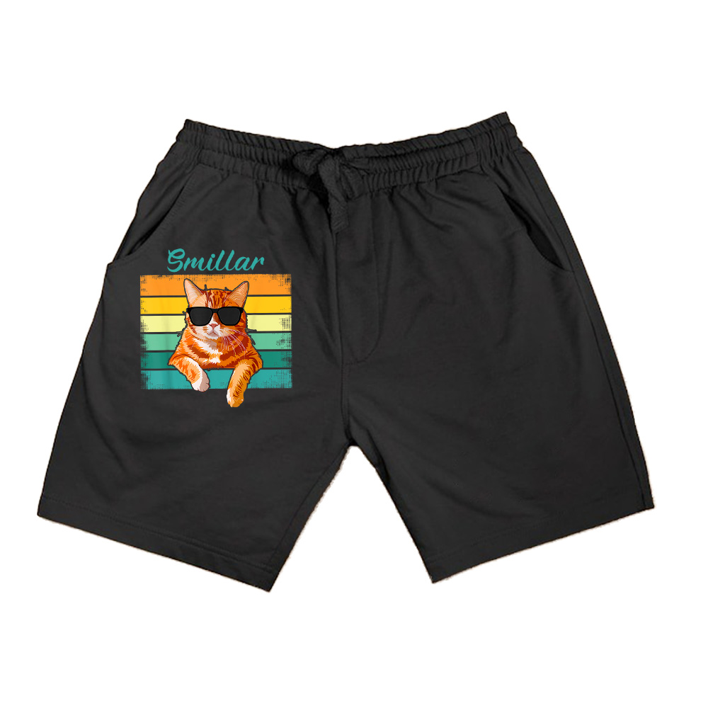 Vintage Style Orange Tabby Cat Wearing Sunglasses Funny Shorts