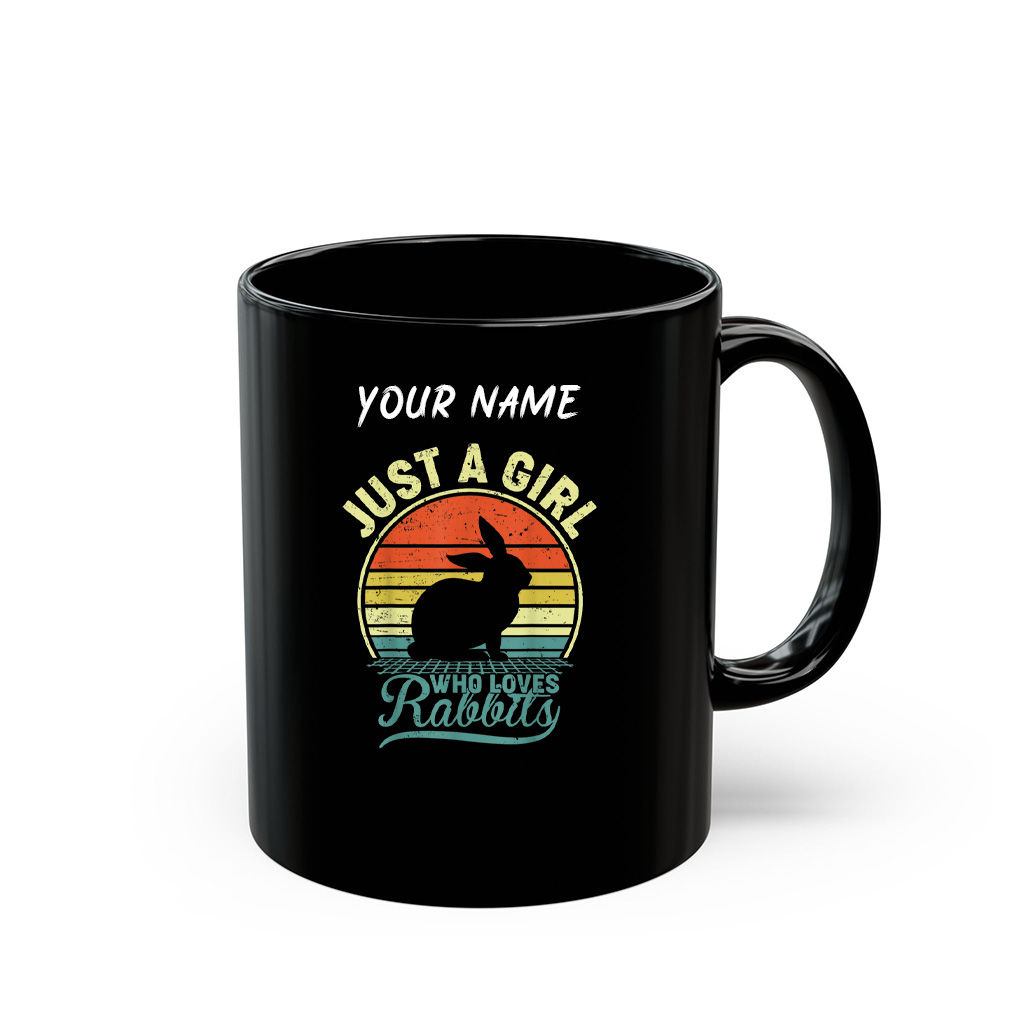 Vintage Style Rabbit Just A Girls Who Loves Rabbits Mug