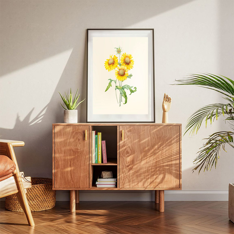 Vintage Sunflowers In Golden Light Poster