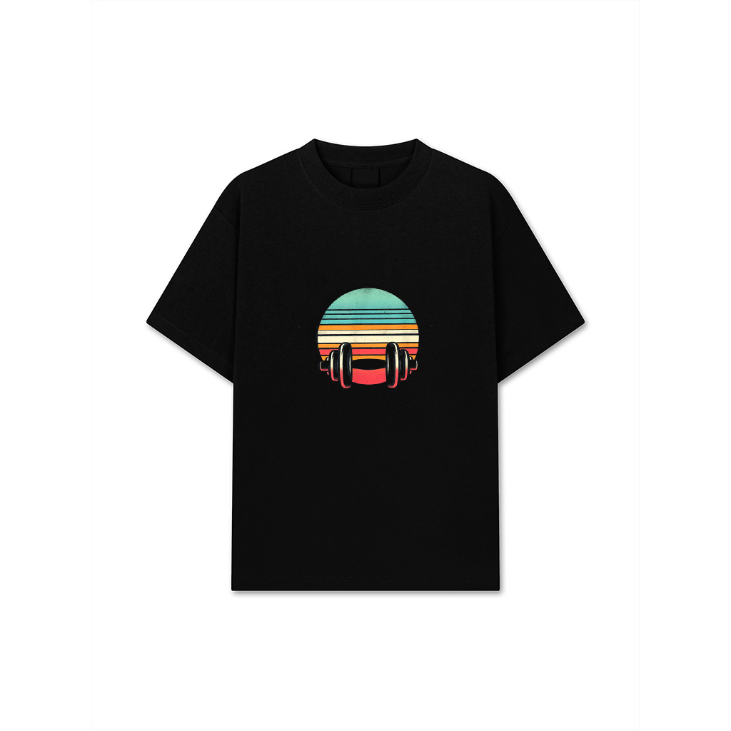 Vintage Sunset Headphones T-Shirt