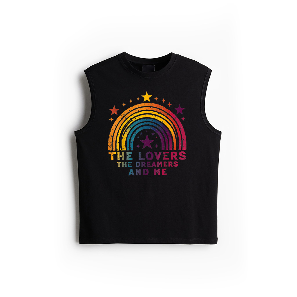 Vintage The Lovers The Dreamers And Me Funny Rainbow Quotes Tank Top