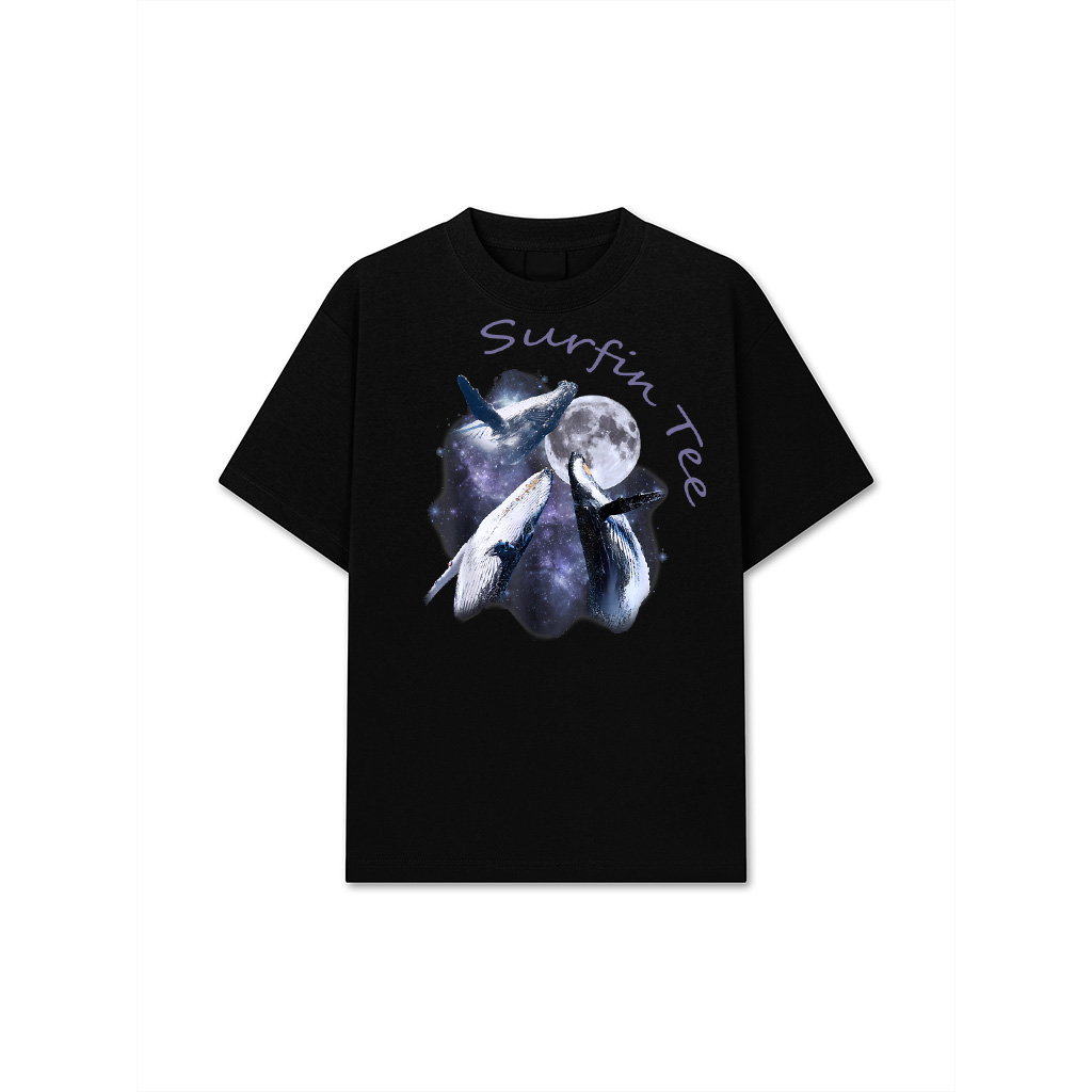 Vintage Three Whale Howling At The Moon Sea Animal Summer T-Shirt