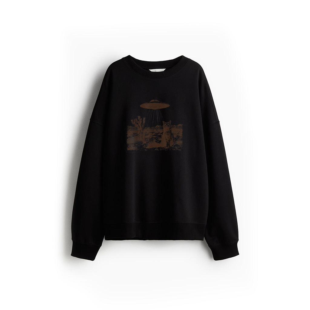 Vintage UFO Cowboy Cat Wild West Kitten Retro 90S Western Sweatshirt