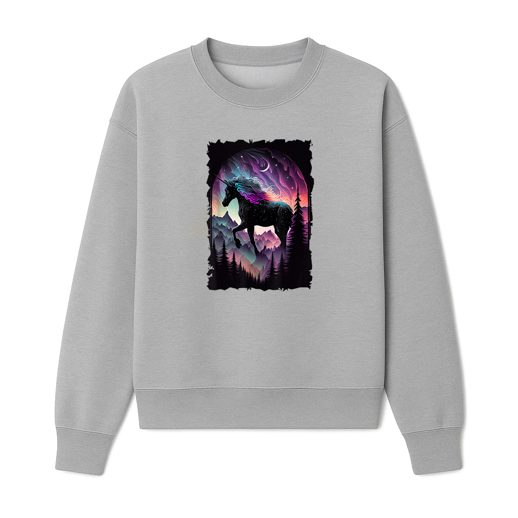 Vintage Unicorn Silhouette With Mountain Sunset Fantasy Sweatshirts 06-10-2025