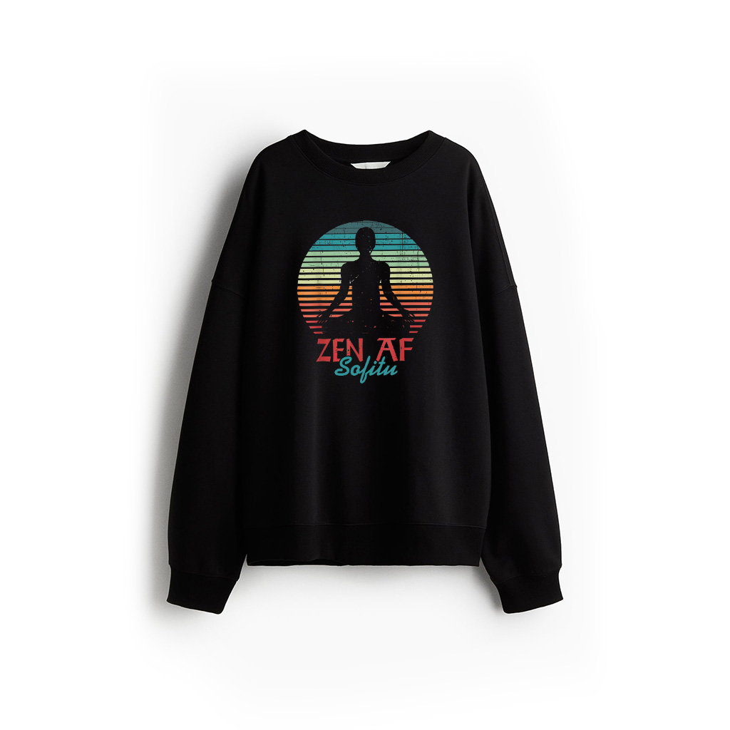 Vintage Yoga Zen AF Funny Medication Lotus Pose Cute Clothes Sweatshirt