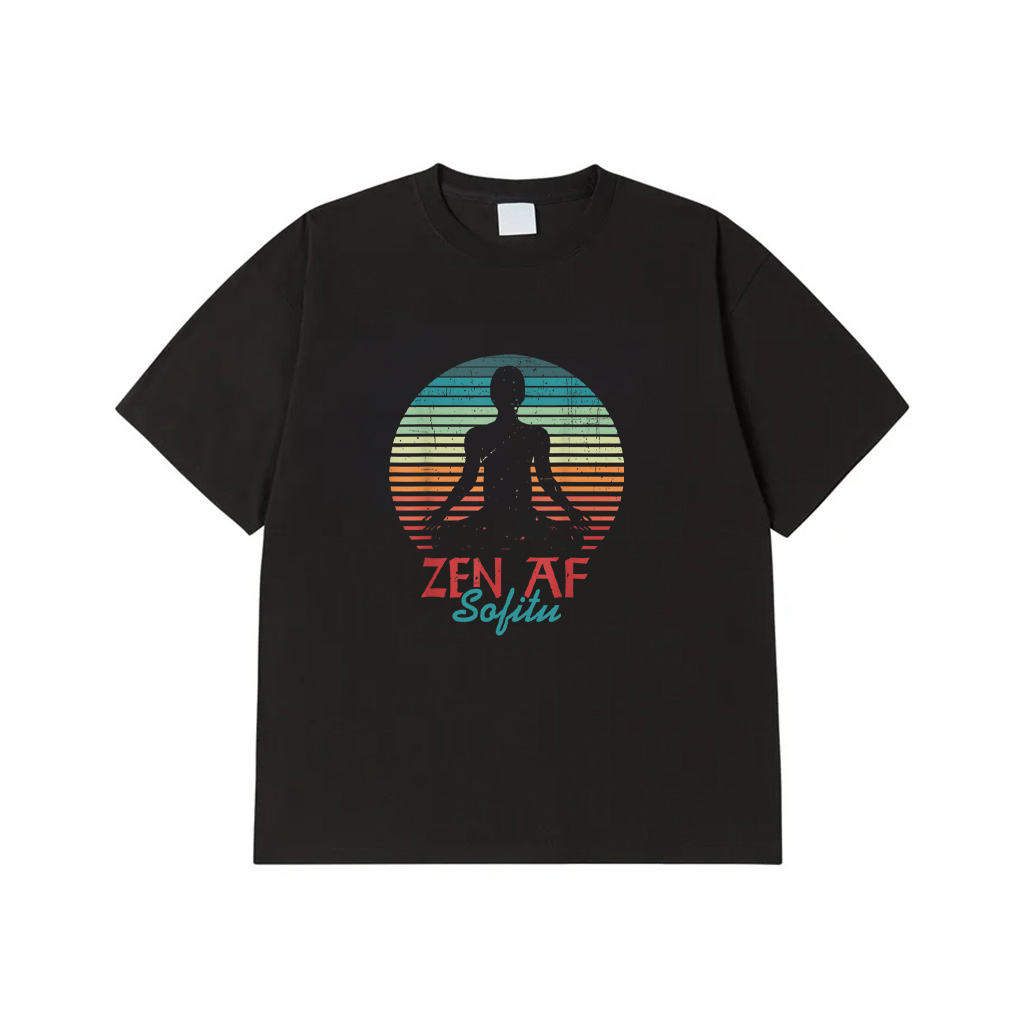 Vintage Yoga Zen AF Funny Medication Lotus Pose Cute Clothes T-Shirt
