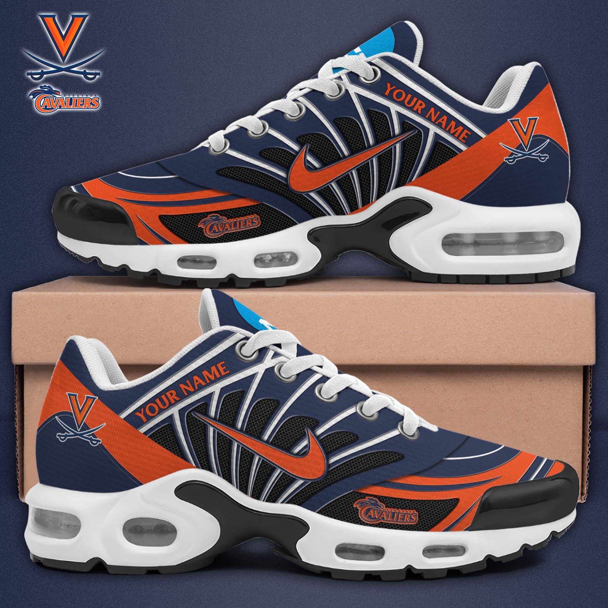 Virginia Cavaliers TN Shoes 2025 Version Custom Name, Sport Shoes For Fan, Fan Gifts