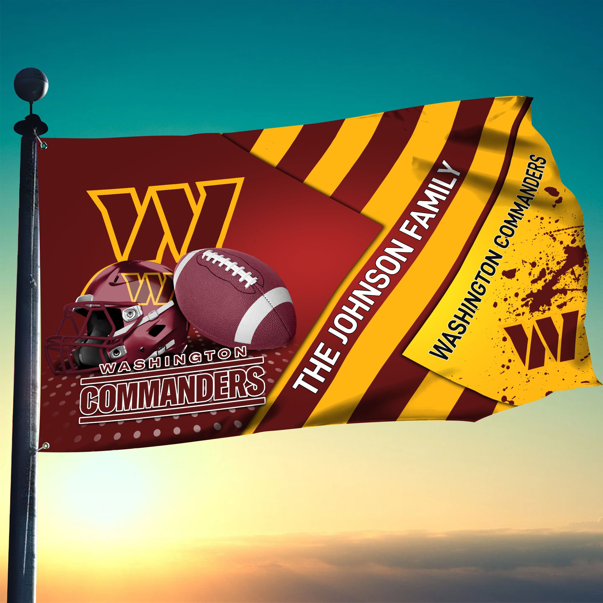 Washington Commanders Flag 3X5ft 4X6ft Custom Your Family Name, Sport Team Flag, Sport Gifts