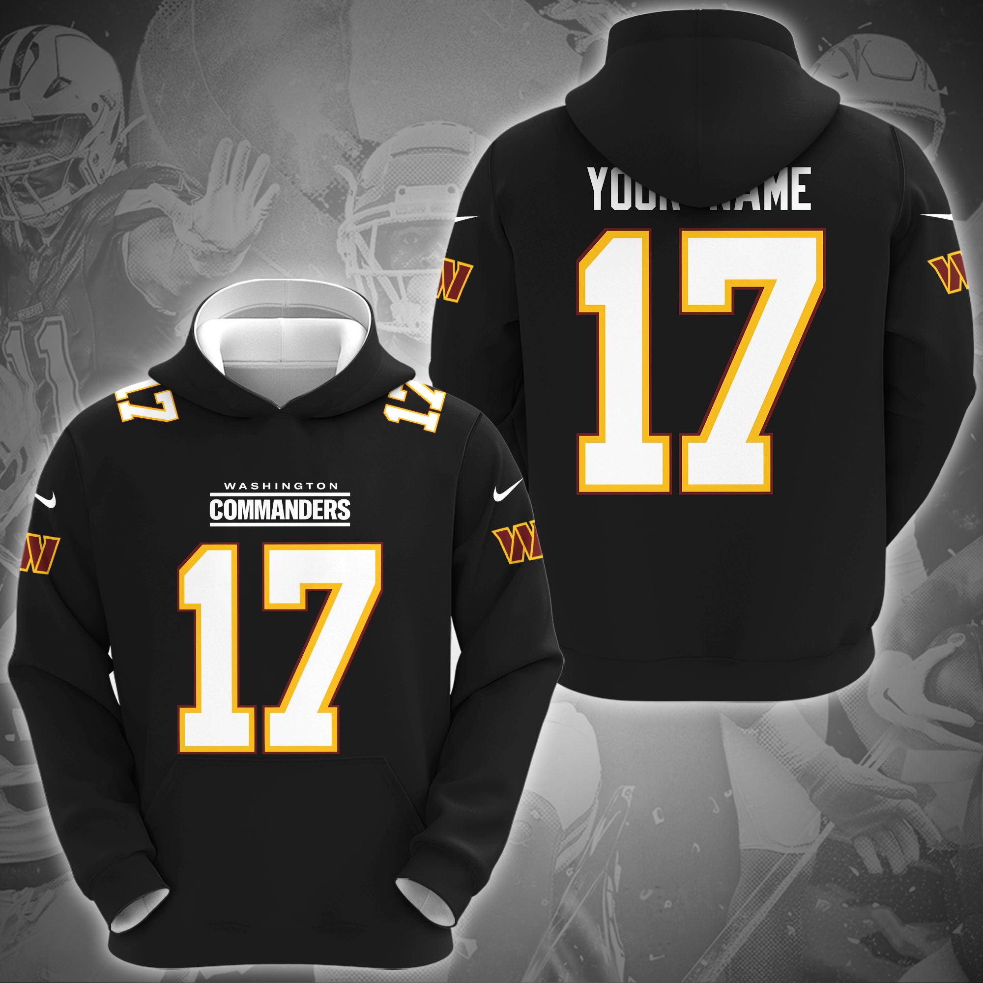 Washington Commanders Hoodie Custom Name And Year, Sport Hoodie For Fans