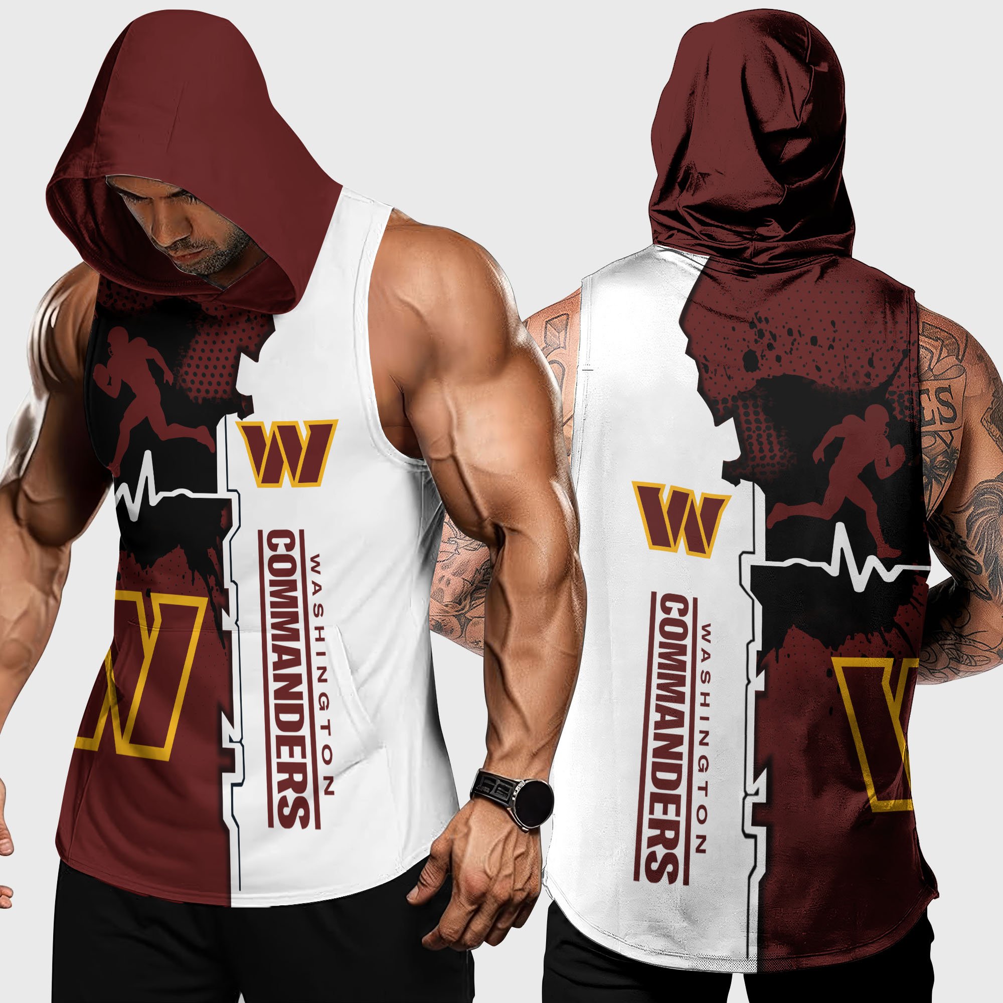 Washington Commanders Hoodie Tanktop Custom Your Name, Football Team Hoodie Tanktop, Gift For Football Lovers