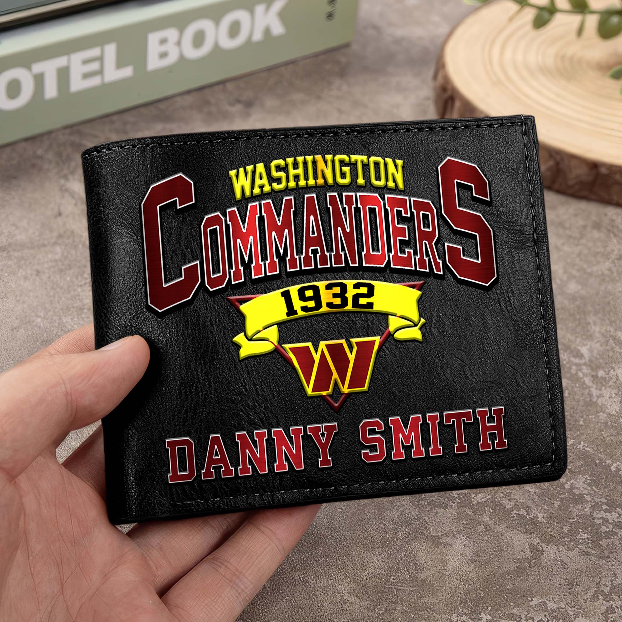 Washington Commanders Men Wallet Custom Your Name, Football Team Men Wallet For Fans, Gifts For Football Lovers