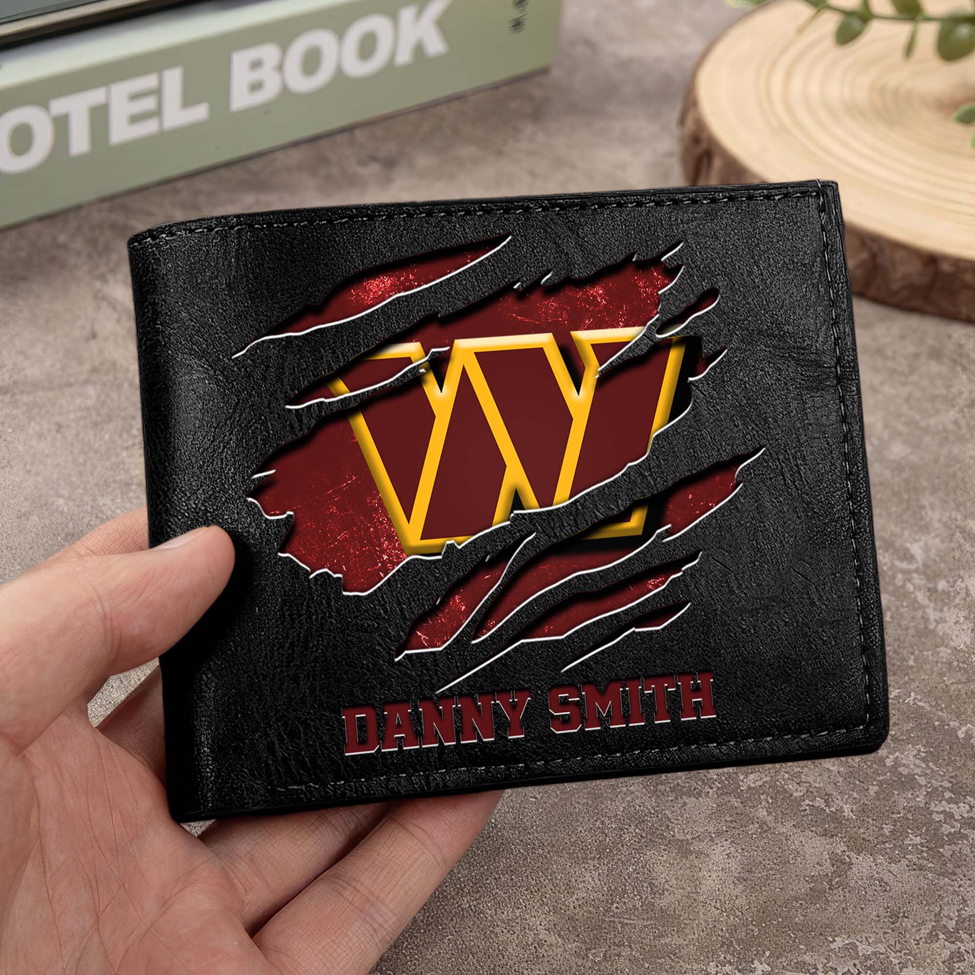 Washington Commanders Men Wallet Custom Your Name, Football Team Men Wallet For Fans, Gifts For Football Lovers