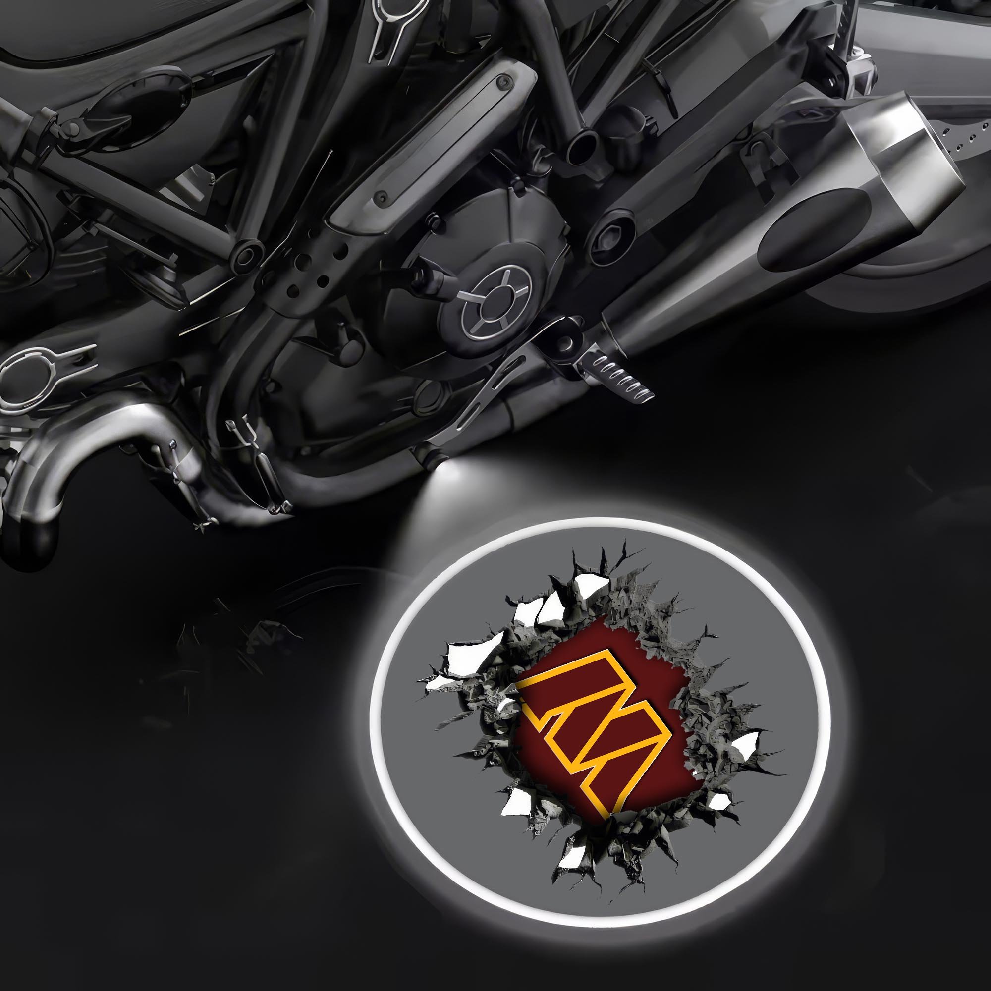 Washington Commanders Motorcycle Projection Lamp Light, Gifts For Fan