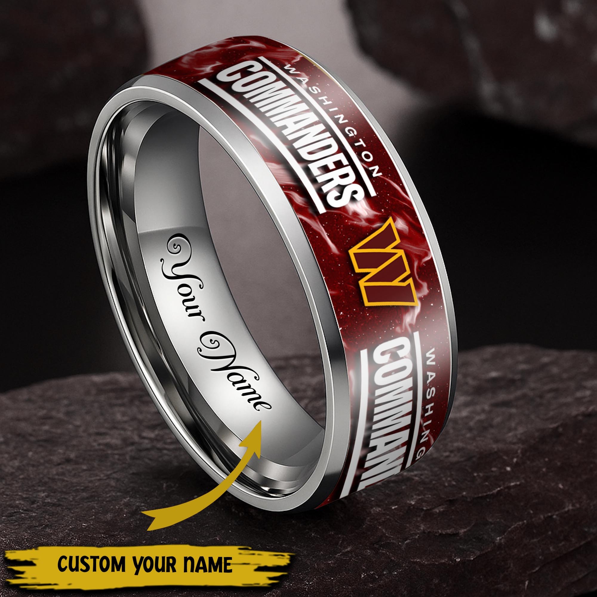 Washington Commanders Stainless Steel Rings Comes With Box 2025 Versions, Gifts For Fan