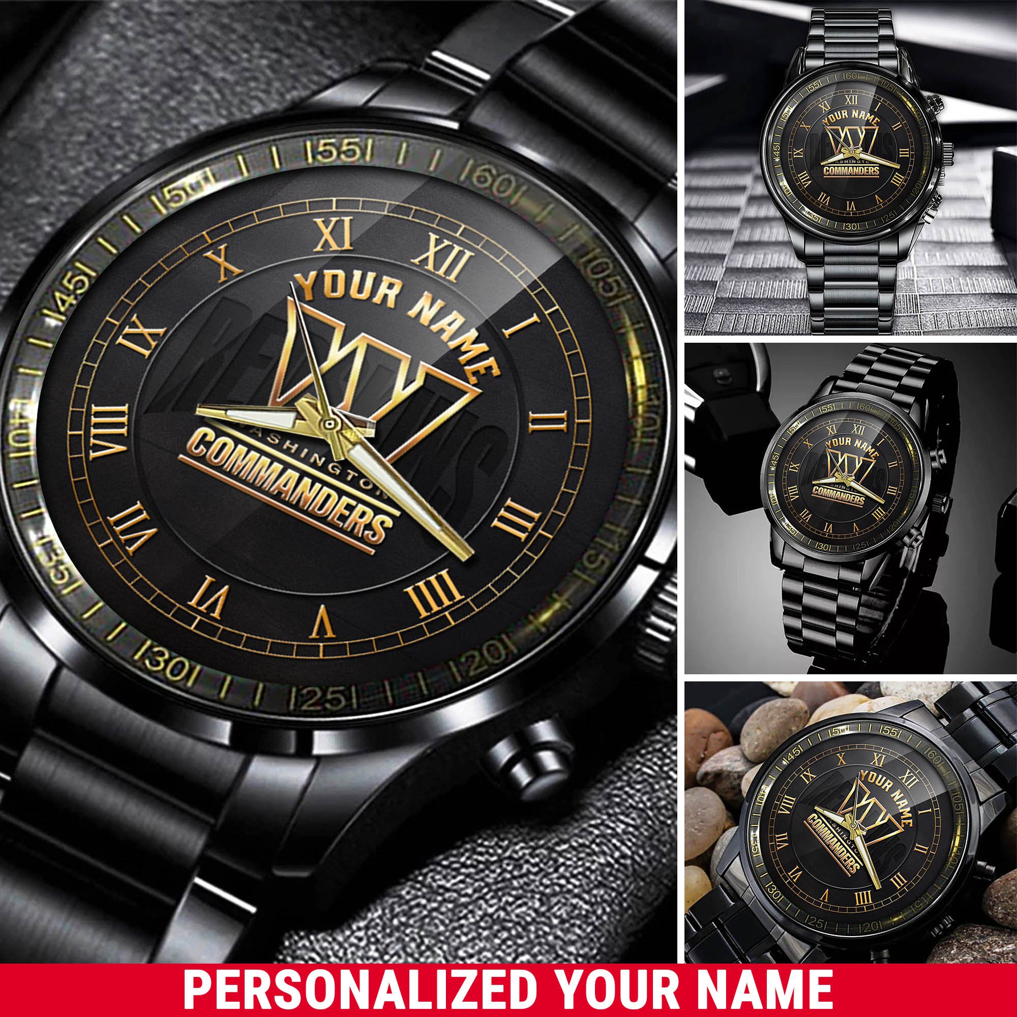 Washington Commanders Team Watch 2024 Version Personalized Your Name, Unique Watch For Sport Lovers ETHY 54594