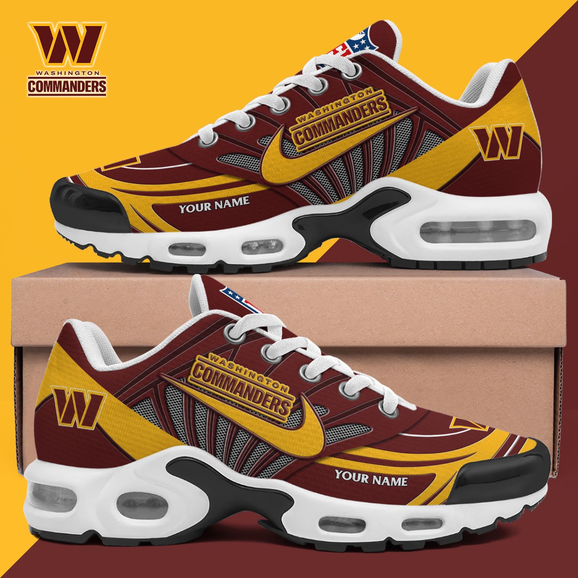 Washington Commanders TN Shoes 2025 Version Custom Your Name, Shoes For Sport Fans, Gift For Fans