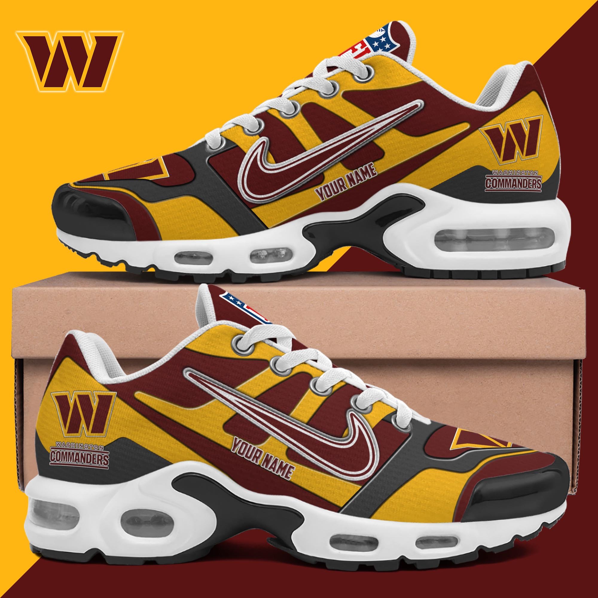 Washington Commanders TN Shoes Custom Your Name, Shoes For Sport Fans, Gift For Fans