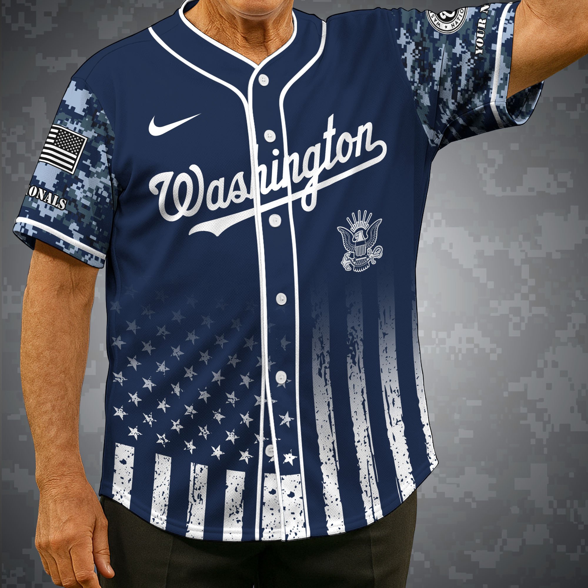 Washington Nationals Baseball Shirt X US Navy Military Appreciation Night Jersey Editions Limited 2025 Custom Name, Sport Shirt For Fan