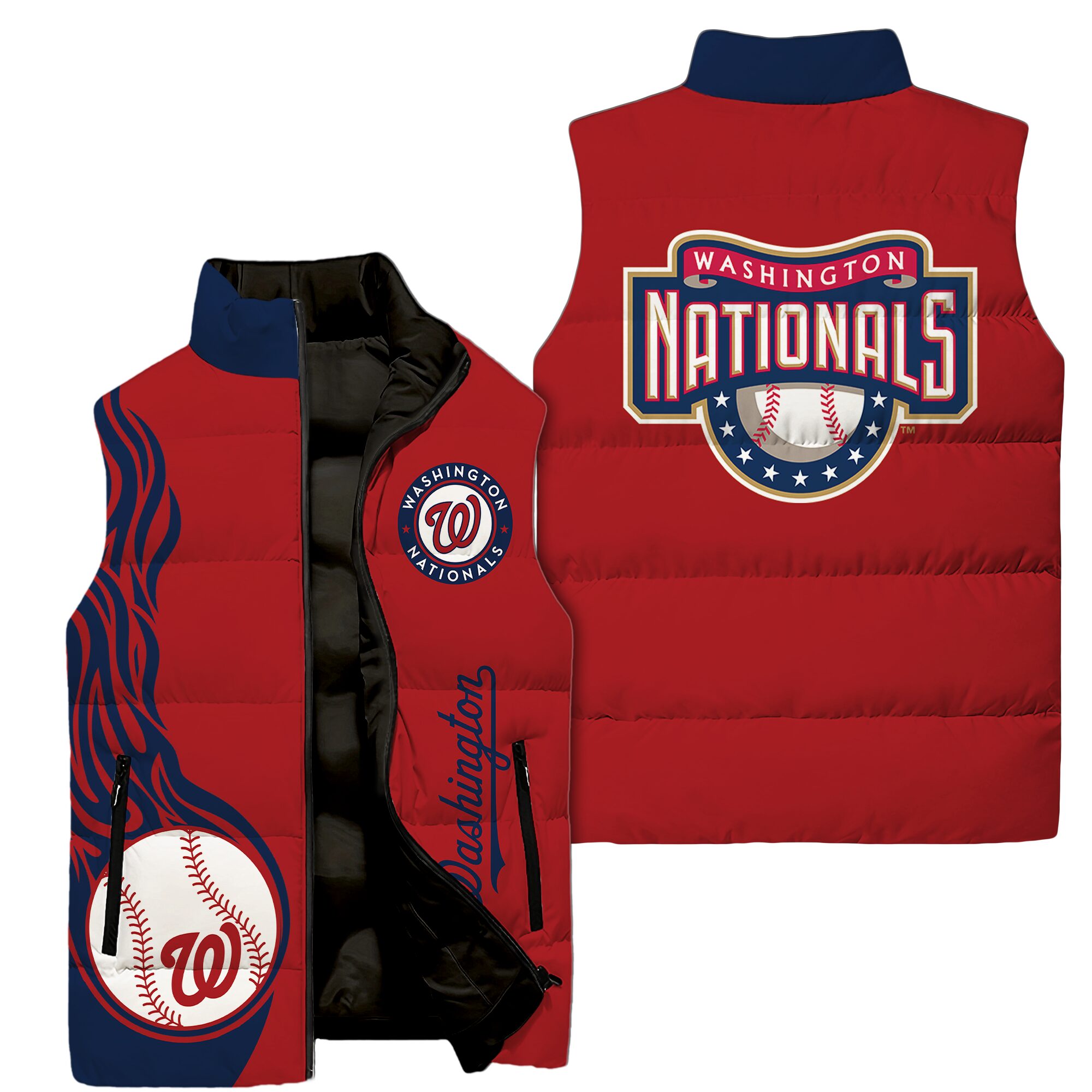 Washington Nationals MLB Style Sleeveless Puffer Jacket For Fans