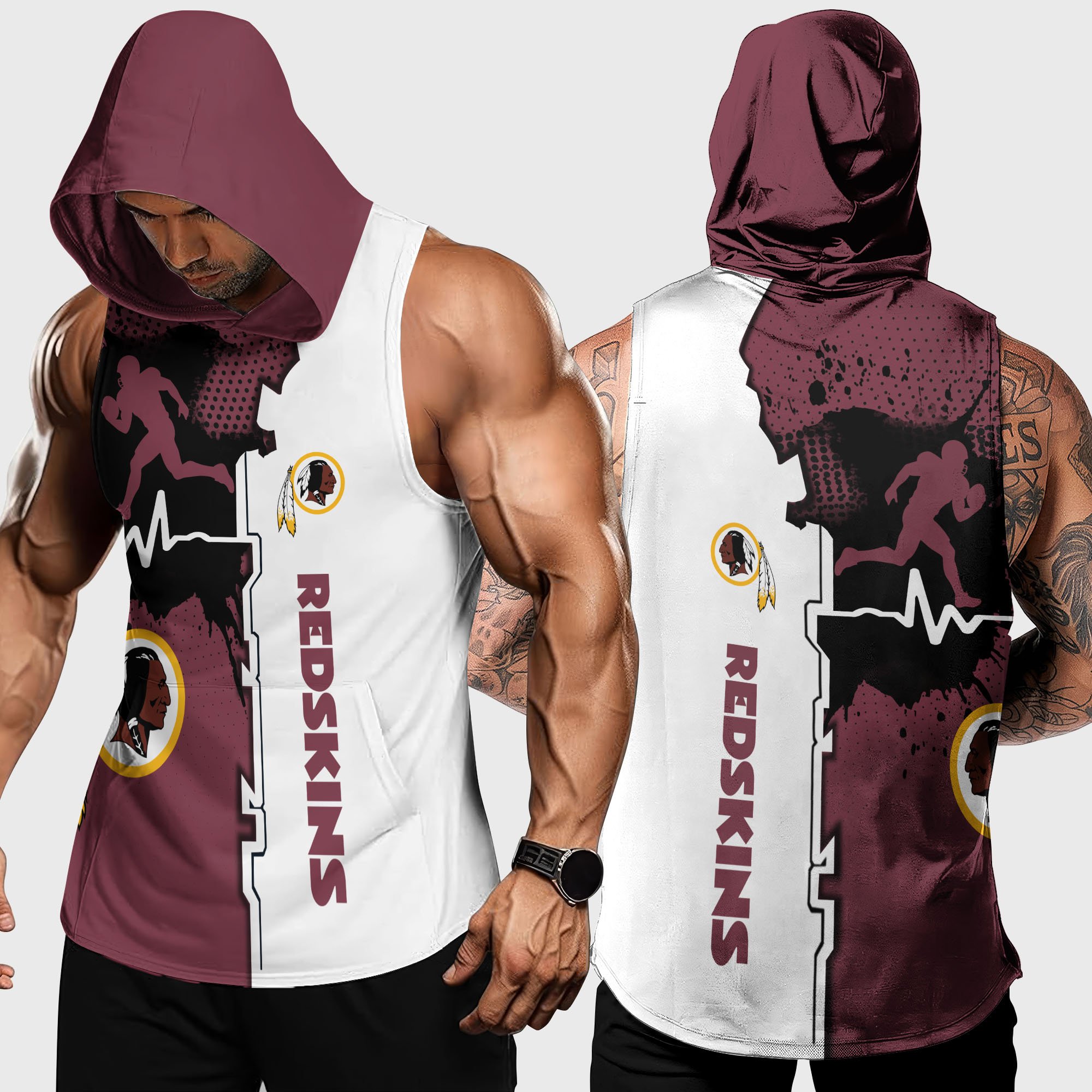 Washington Redskins Hoodie Tanktop Custom Your Name, Football Team Hoodie Tanktop, Gift For Football Lovers