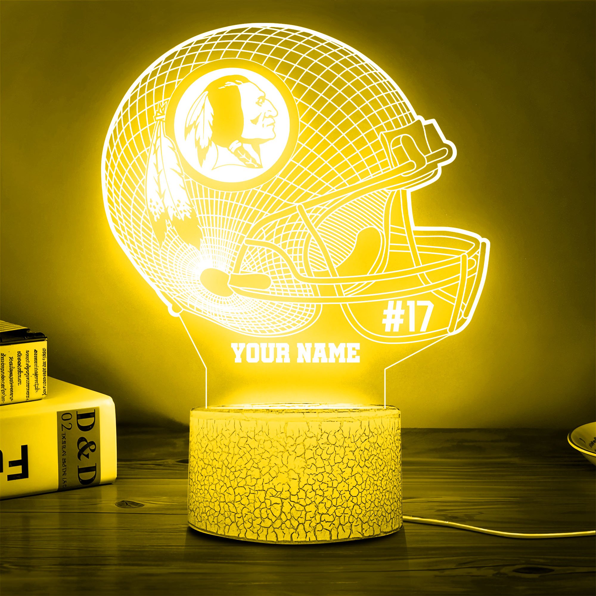Washington Redskins Team 3D Led Lamp Custom Name And Year, Sport Lamp, Home Decor 