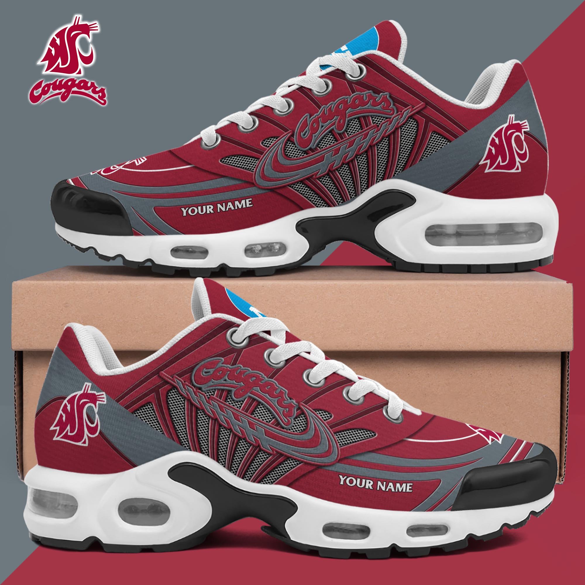 Washington State Cougars TN Shoes 2025 Version Custom Your Name, Shoes For Sport Fans, Gift For Fans