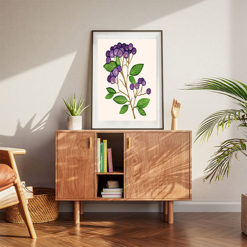 Watercolor Aronia Illustration Poster