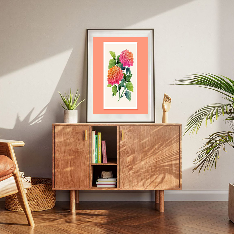 Watercolor Dahlia Design Template Poster