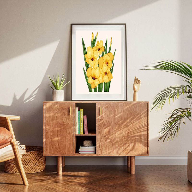 Watercolor Gladiolus Illustration Poster