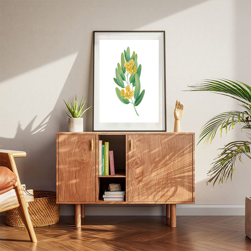 Watercolor Jojoba Plant Poster