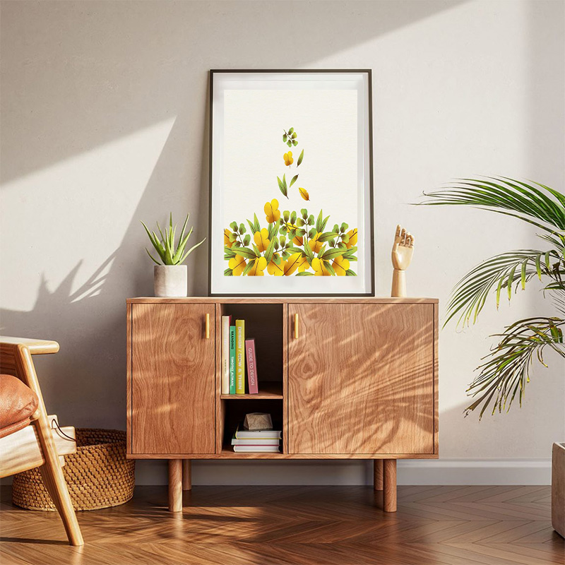 Watercolor Pile Leaves Poster