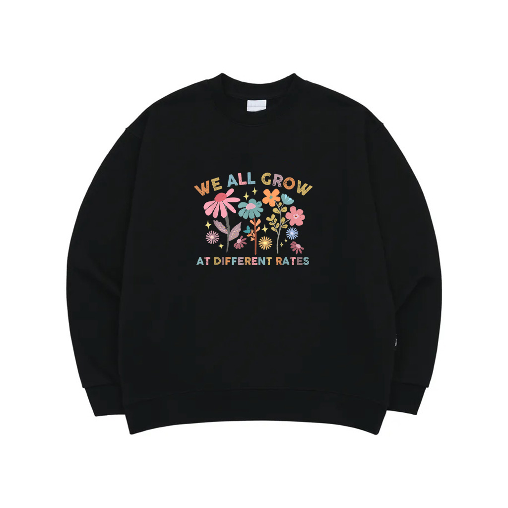 We All Grow At Different Rates Vintage Teacher Wildflower Sweatshirt