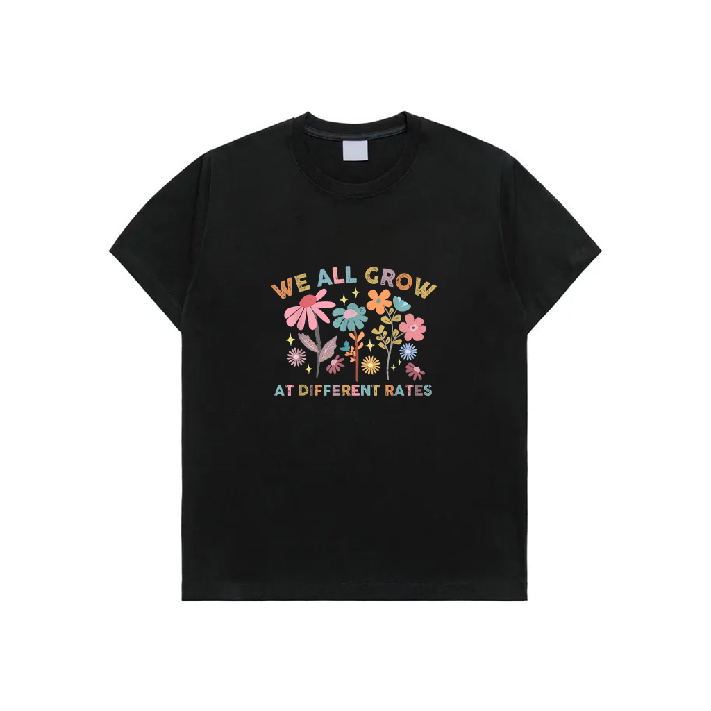 We All Grow At Different Rates Vintage Teacher Wildflower T-Shirt