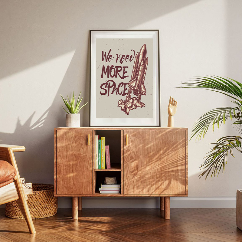 We Need More Space On Beige Background Poster